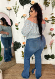 Let Your Flare Down Jeans Plus - Medium
