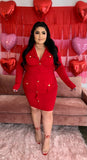Amor Blazer Dress- Red