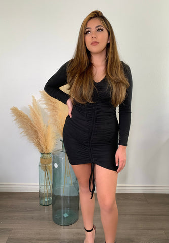 Let’s Get Ruched Dress - Black