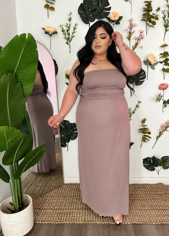 Sunset Glow Dress- Tan