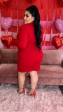 Amor Blazer Dress- Red